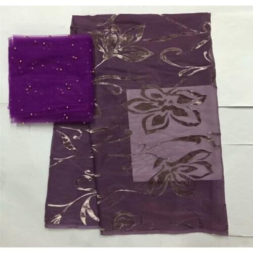 LX!2019 Hot Selling High Quality Silk Velour Fabric Textile Flower Pattern Velour Fabric Ladies Dress for(5+2)Yards! F31502