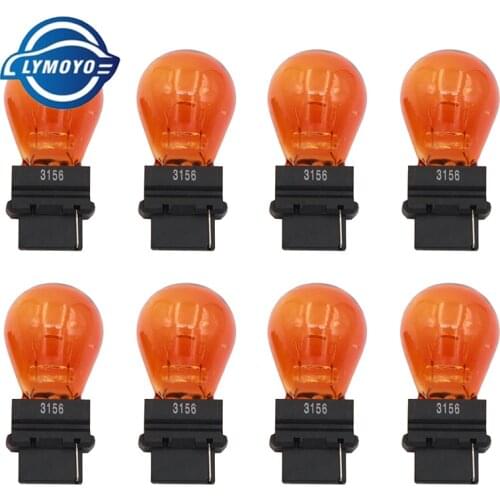 LYMOYO 10pcs T25 3156 3157 P27W 12V 27W clear car external Turn signal Lights bulb halogen lamp drl high quality Amber white