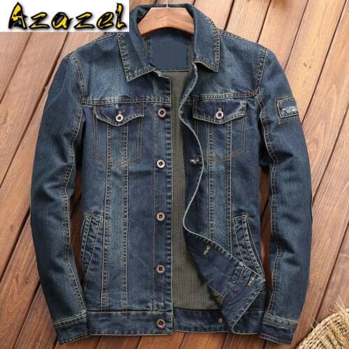 2019 Vintage MenS Denim Jacket Coats Old Fashion Air Force Jeans Jackets Man Casual Plus Size 4XL Male Streetwear Clothing A705