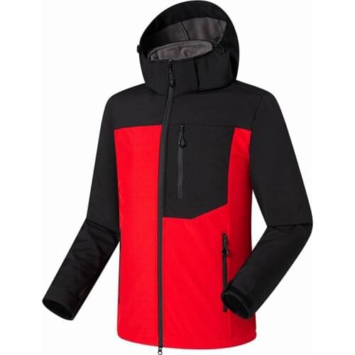 Mens Outdoor Sports Soft Shell Waterproof Windproof Trekking Jacket Men Outdoor Breathable Warm Hiking Camping Climbing Jacket