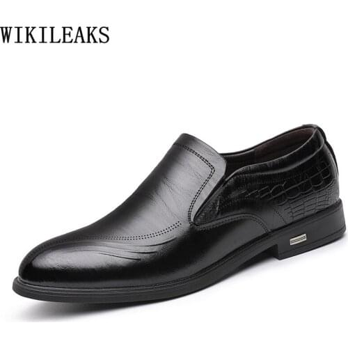 Men Dress Shoes Leather Formal Black Office Shoes Men 2021 Loafers Crocodile Shoes Men Luxury Zapatos Hombre Chaussure De Homme