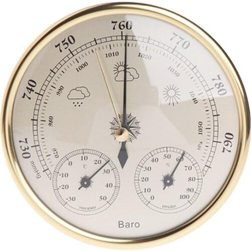 Wall Mounted Household Barometer Thermometer Hygrometer Weather Station Hanging 2 Color