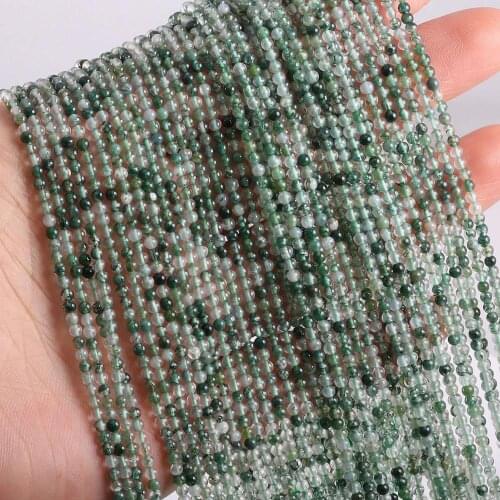 2020 New Natural Stone Beads Moss Round Agates Beadwork for Jewelry Making DIY Necklace bracelet accessories 2mm 3mm