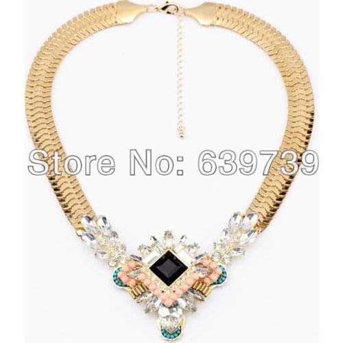 Bulk Price Argentina Shiny Gold Color Blue Resin Personalised Necklaces UK