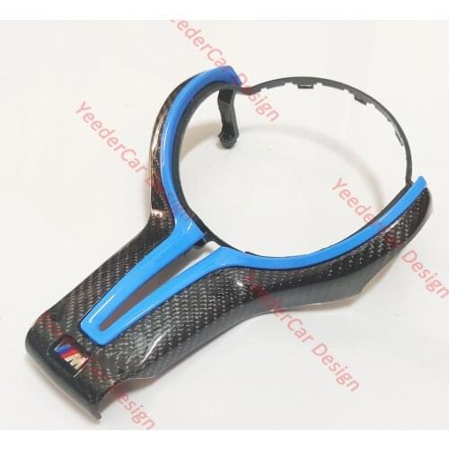 Carbon Fiber Steering Wheel Trim Compatible for BMW 3/5/7 M2 F87 M3 F80 M4 F82 M5 F10 M6 F06 X5M X6M M-Sport F30 F20 F22 F30 F31