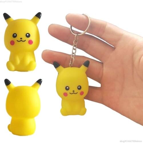 Pokemon Vinyl Doll Pvc Pinch Called Pikachu Small Toy Keychain Pendant Action Figures Key Ring Pendant Manufacturer Anime Gifts