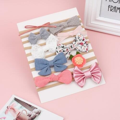 Baby Girls Print Bow Headband Turban For Kids Hair Accessories Nylon Stretch Girls Hair Accessorie Fashion Children Headwear