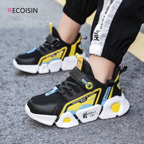 RECOISIN 2021 Spring Kids Shoes Fashion Casual Breathable Mesh Running Basket Sneakers Children Shoes For Boys Chaussure Enfant