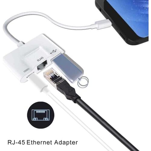 RJ45 is suitable for charging of Apple Huawei type-C three in one Ethernet connector
