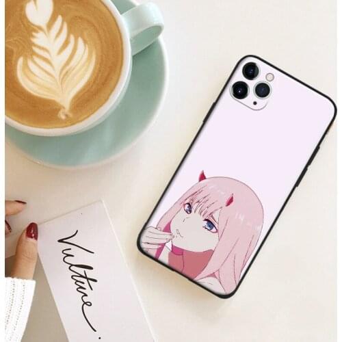 Darling in the franxx anime zero two silicone Phone Case FOR iPhone Se 6 6s 7 8 Plus X Xr Xs 11 12 Mini Pro Max Glass Cover