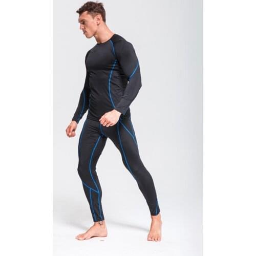 Mens Thermal Underwear Set Long Johns Sportwear Suit Running Pants Fitness Shirt Perspiration And Quick-drying Tights Tracksuit