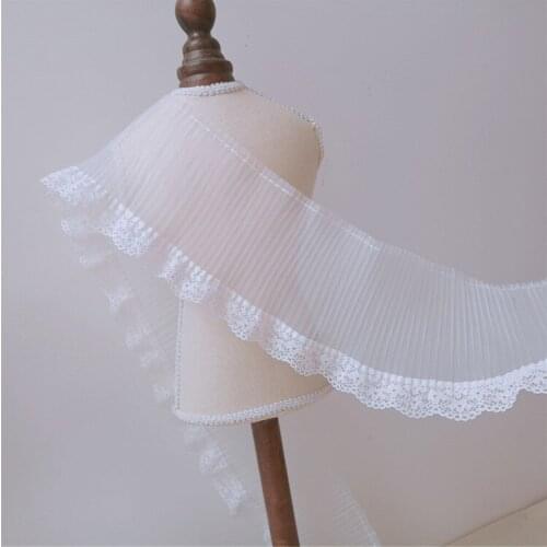 1Yards New Embroidery White Lace Fabric Guipure Lace Fabric Materials High Quality Lace 11cm Ribbon For Wedding Dresses LE18