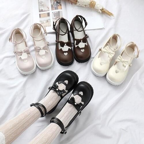 Japanese cute princess Lolita pu Girls shoes Round head kawaii hollow cat shoes Palace style sweet cute cos girl shoes loli
