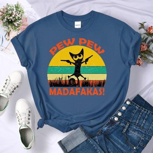 Streetwear Pew Pew Madafakas Clothes Womens Comfortable O-Neck T-Shirt Summer Brand T-Shirt Hip Hop Crewneck T Shirts New