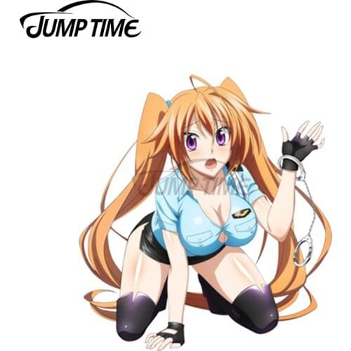 Jump Time 13 x12cm For Cute Hentai Girl Sexy Car Stickers Bumper Personality Motorcycle Creative Surfboard Cartoon 3D Decoration