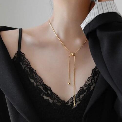 YUN RUO 2021 18 K Gold Plating Adjusted Snake Chain Necklace Fashion 316 L Titanium Steel Jewelry Woman Birthday Gift Never Fade