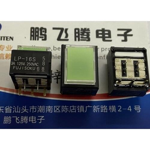 1PCS Japan FUJISOKU LP-16S LP1W-16S-505-Z rectangular reset panel touch switch with green light emitting LED 7 feet 19*15mm
