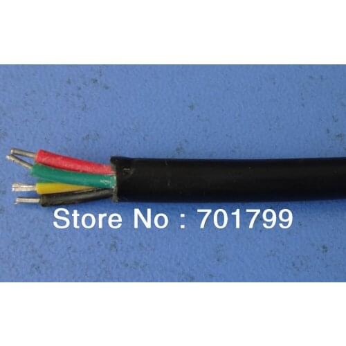 100m/lot 4pin(black-red-green-yellow) cable for pixel light,with black PVC covered