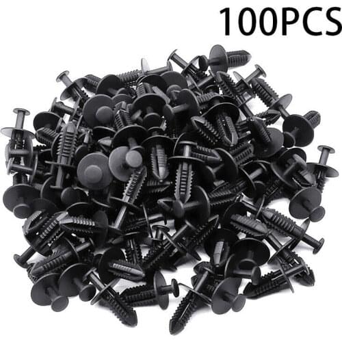 100pcs 7mm Plastic Rivets Fastener Clips Push Pin For Car Auto Fender Leaf Plate Lining Grille Bumper Retainer Tool Accessories