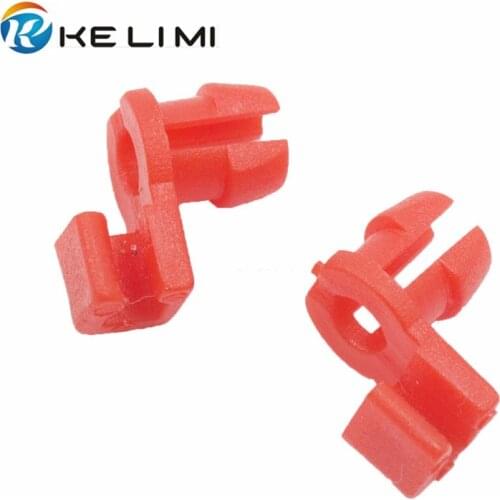 KELIMI 100Pcs Red Plastic Door Lock Rod Retaining Clip Universal Car Fastener Clips