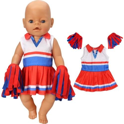 17" Baby Doll Clothes CheerLeading Dress For 40cm Reborn Baby Doll Celebrating Dress Toys Clothing
