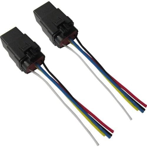 2pcs Waterproof Integrated Automobile 12V DC 40A 5PIN Relay Socket Plug
