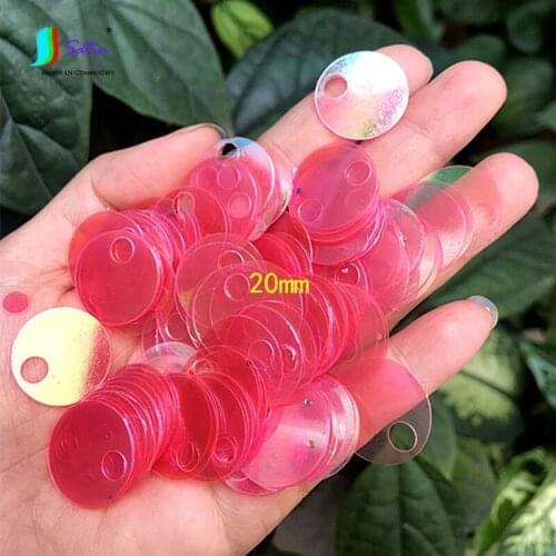 20mm Side Large Hole Transparent Pink Sequin Clothes Bags Earrings Decoration Fashion Costumes DIY Accessories Sequins A0311F