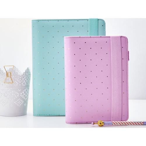 2020 Lovedoki Dokibook Notebook weekly planner diary A6 mint Elastic gold dot 6 ring binder kawaii stationery freeshipping