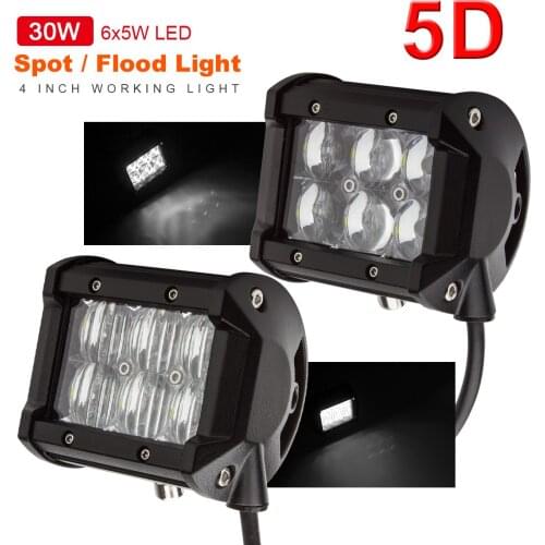 4 Inch 30W LED Led light bar 2550LM 5D LED Car Work Light Bar For 4WD 4x4 led bar offroad SUV ATV Tractor Boat Trucks Excavator