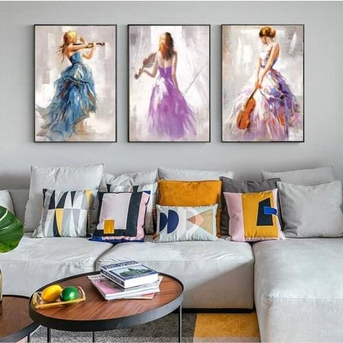 Abstract Modern Girl Ballerina Art Fashion Poster Home Decoration Bedroom Living Room Frameless Printing Atmospheric Paintings