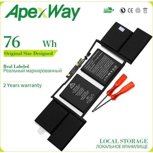 Apexway 11.4V 6667 mAh A1820 Laptop Battery for Apple MACBOOK PRO 15" A1707 2016-2017 YEAR Version Screwdriver Battery