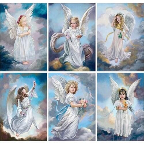 Uone Diamond Painting Aлмазная Mозаика Genshin DIY Stitch Angle Girl Mosaic Embroidery Rhinestone Kids MysteryBox Home Decor