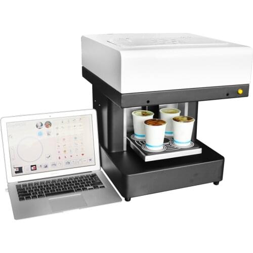 Automatic 4 Cup Latte Beverage Selfie Coffee Printer Inkjet Coffee Printer Machine for Tea Chocolate Biscuit with Macaron Holder