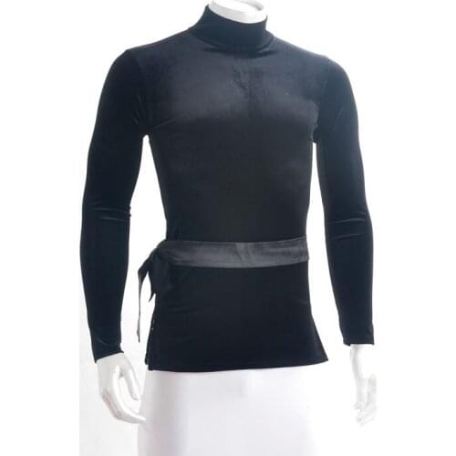 Latin dance long practice sleeve velvet shirt
