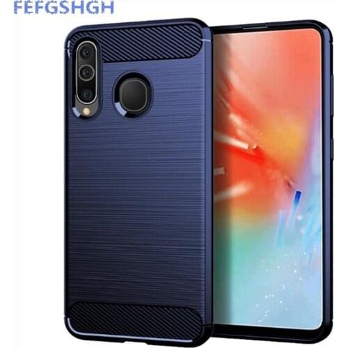 Carbon Fiber Cover For Samsung Galaxy A60 Case Rubber Silicone Phone Cases For Samsung A60 A 60 A6060 A606 SM-A606F/DS Back Case