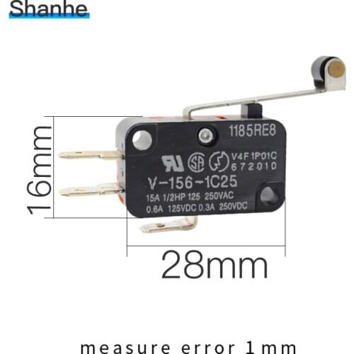 V-156-1C25 Long Hinge Roller Lever AC DC Micro Switch ,snap action switch