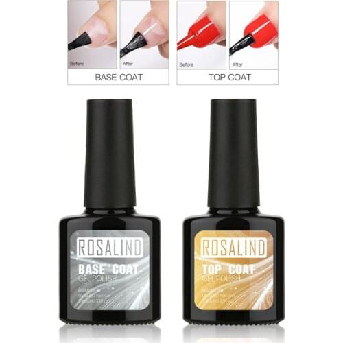 ROSALIND Base Top Coat Set Nail Gel Polish Matt UV Soak Off Reinforce 10ml Long Lasting Nails Art Manicure GelLak Varnish Primer