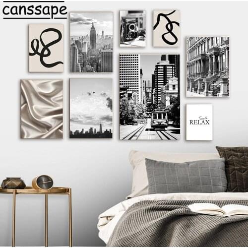 City Building Art Print Photography Canvas Painting Abstract Poster Black White Posters Nordic Wall Pictures Living Room Decor