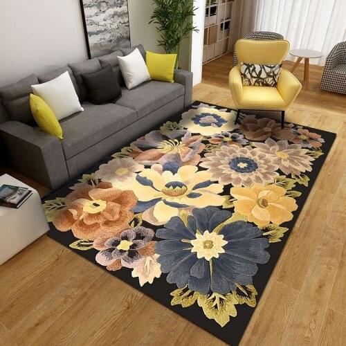 Classic Floral Carpets for Home Living Room Anti-Slip Rug Hotel Bedroom Outdoor Printed Rectangle Decoration Area Large Carpet