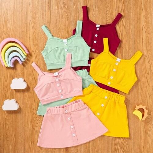 Baby Girls Summer Clothing Set New Fashion Cute Top and Skirt 2Pcs Kids Suit