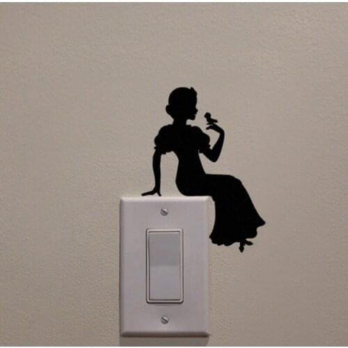KUCADA Black Creative DIY Elegant women Switch Wall Stickers Home Decoration Wallpaper JG1906