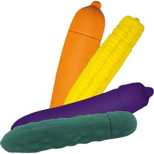 Hot Female Sexual Appliance Fruit Series Chili Cucumber Eggplant Corn Carrot Massage Stick Silicone Vibrator No Battery