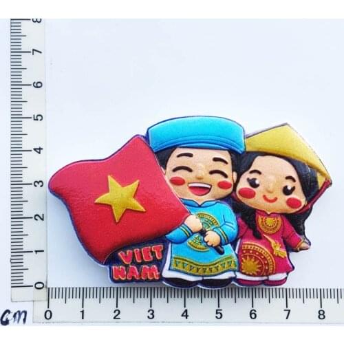 Vietnam)Fridge Magnet Creative Travel Commemorate Crafts 3D Ornaments Magnetism Resin Material Refrigerator Stickers