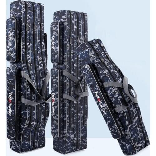 Multifunctional 2/3/layer 80/90/100/120/125CM Fishing Bag Fishing Gear Tackle Fish Rod Reel Lure Pole Storage Bag Case XA211G