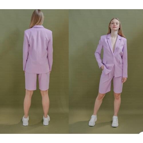 Fashion Young Women Blazer Custom Made Notched Lapel Pocket Suits Casual Sport Loose Streetwear 2 Pieces Set