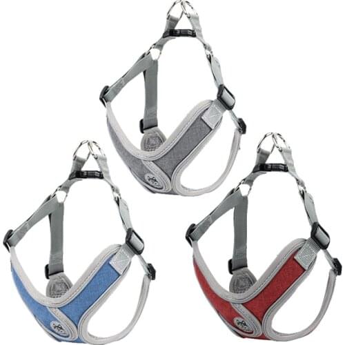 Fashion Reflective Dog Vest Harness with Leash Pet Dog Chain Chest Harness for Small and Medium-sized Dog Pet Supplies