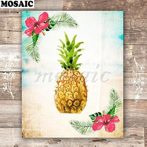 Pineapple Art Full drill diamond 3d diamond cross stitch fashion diamond mosaic pictures of rhinestones still life home decor