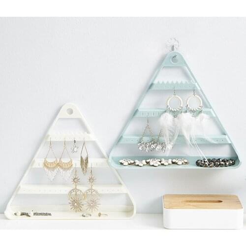 2021 New Style Triangle Shape Jewelry Display Stand Earrings Necklace Ring Hang Storage Rack Can Suspension Organizer 4 colors
