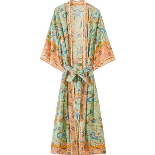 Summer New Holiday Plus Size Womens Clothing Vintage Print Robe Color Contrast Age-reducing Women Clothing Dress