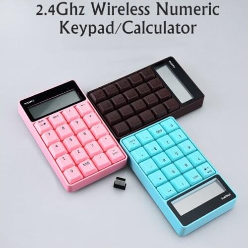 New MOFII SK-657AG 2-in 1 2.4Ghz Wireless Numeric Numberpad With Display Calculator For Financial,Accounting,Cashier